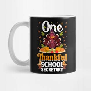 Thanksgiving day November 24 One Thankful school secretary Mug